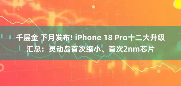 千层金 下月发布! iPhone 18 Pro十二大升级汇总：灵动岛首次缩小、首次2nm芯片